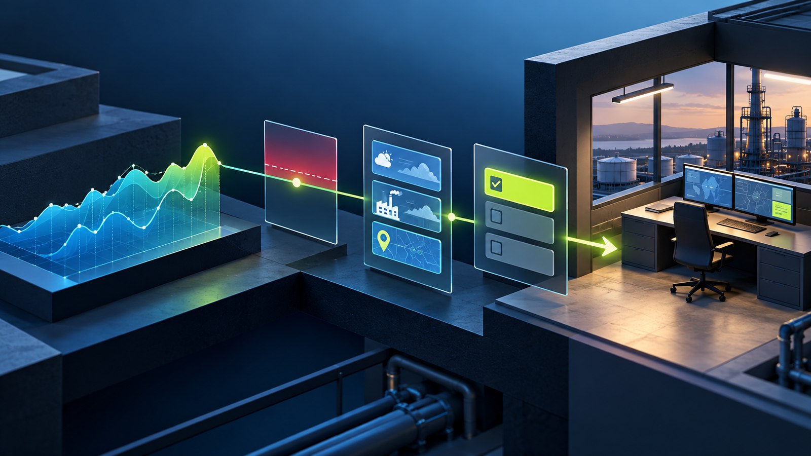 Illustration of prediction signal reaching the right operations owner with threshold, context and next action